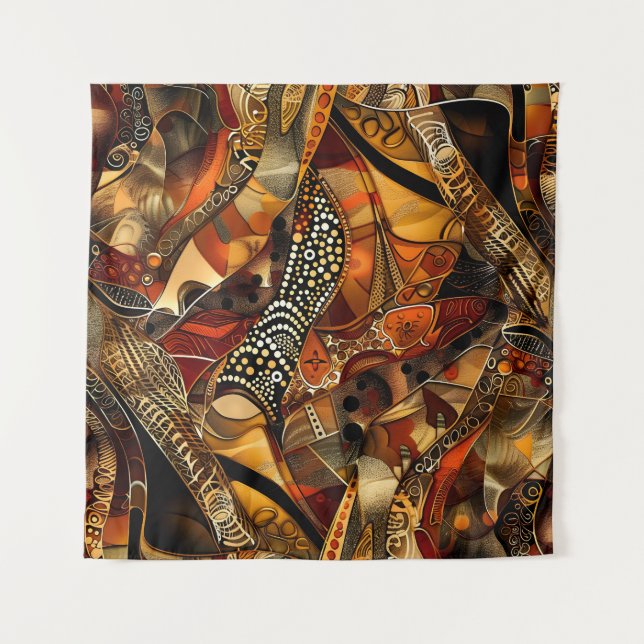 African Tribal Pattern Art Tapestry (Front)