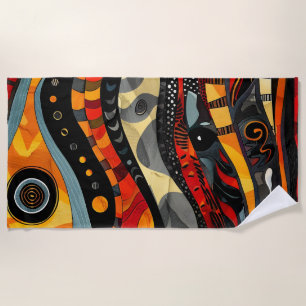 African Tribal Pattern Beach Towel