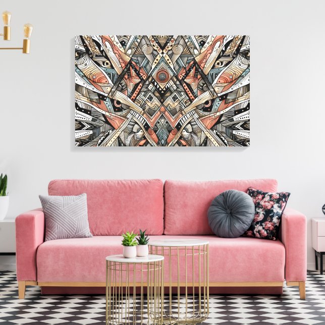 African Tribal Pattern Canvas Art (Insitu(LivingRoom))