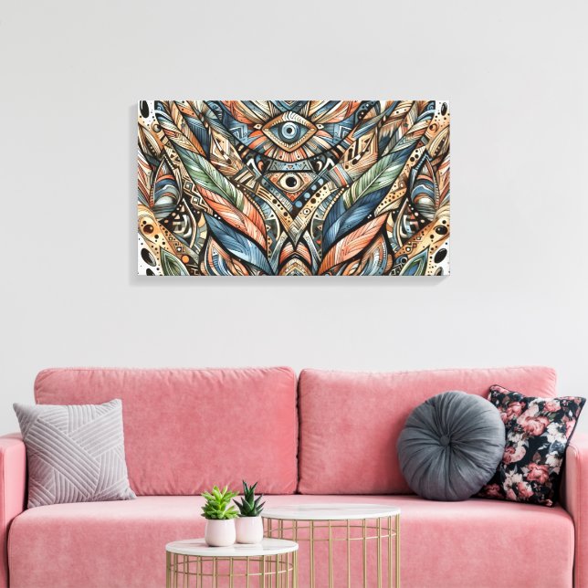 African Tribal Pattern Canvas Art (Insitu(LivingRoom))