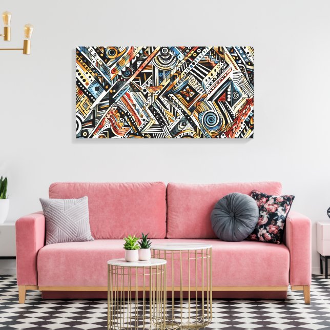 African Tribal Pattern Canvas Art (Insitu(LivingRoom))
