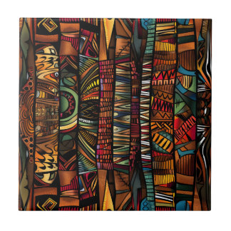 African Tribal Pattern Ceramic Tile