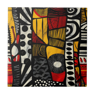 African Tribal Pattern Ceramic Tile