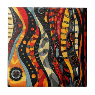 African Tribal Pattern Ceramic Tile