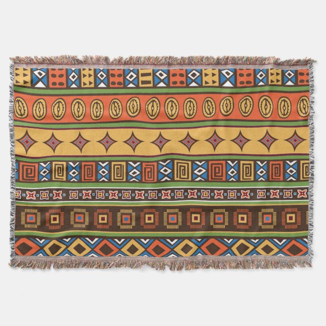 African Tribal pattern home office decor Throw Blanket (Front)