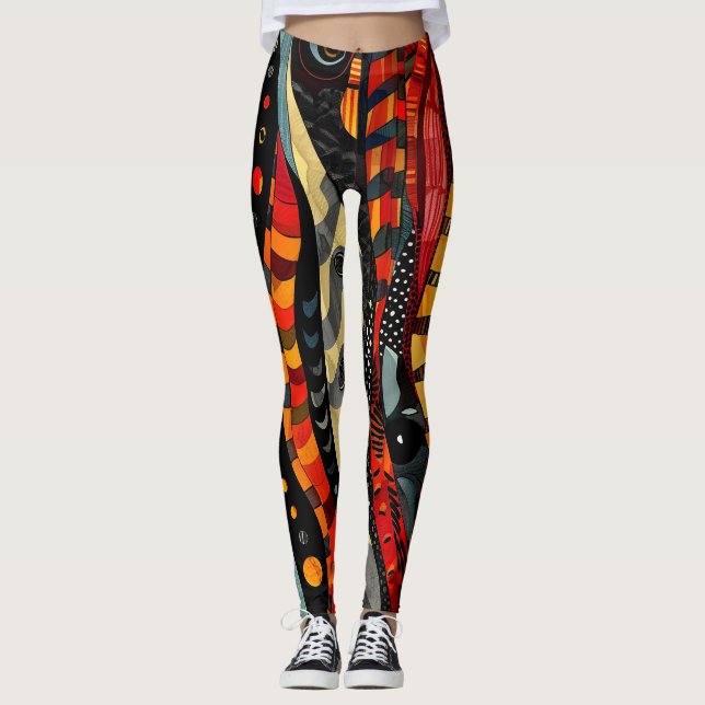 African Tribal Pattern Leggings (Front)