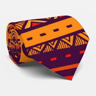 African Tribal pattern mens tie