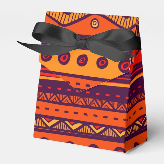 African Tribal pattern party favour box (Front Side)