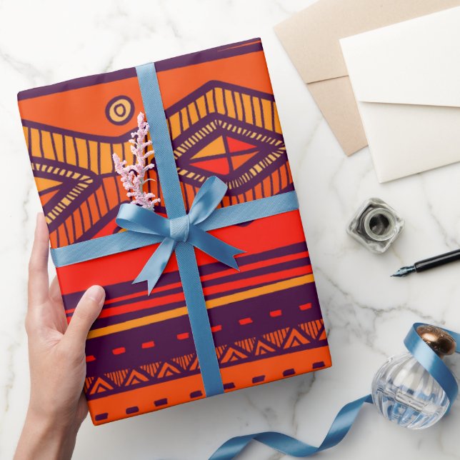African Tribal pattern party wrapping paper (Gifting)
