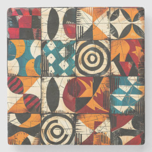 African Tribal Pattern Stone Coaster
