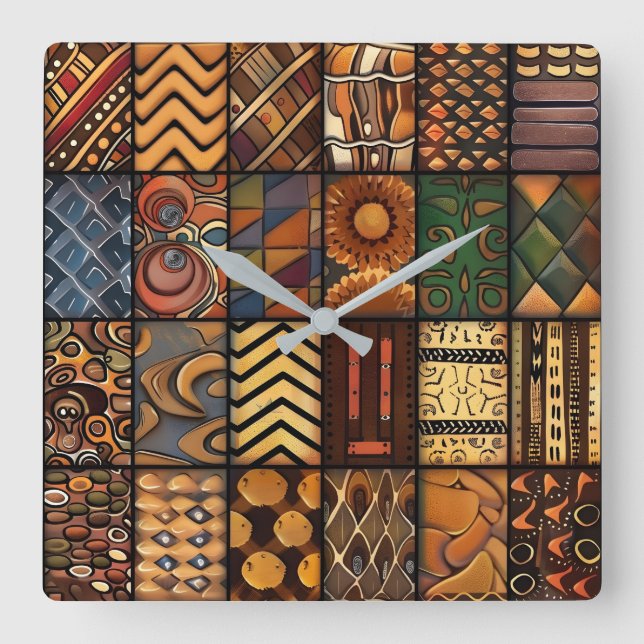 African Tribal Pattern Wall Clock (Front)