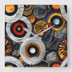 African Tribal Pattern Wall Clock