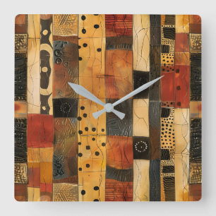 African Tribal Pattern Wall Clock