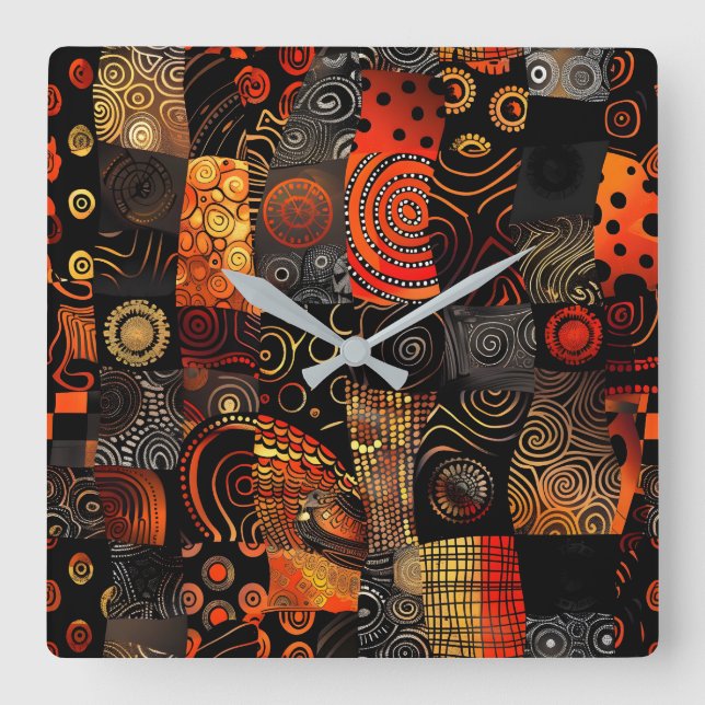 African Tribal Pattern Wall Clock (Front)