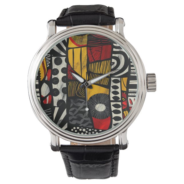 African Tribal Pattern Watch (Front)