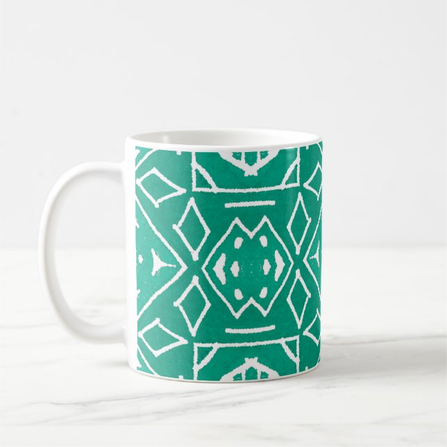 African Tribal Print Ikat Pattern Coffee Mug (Left)