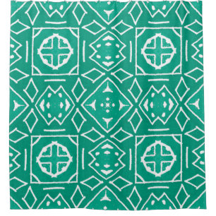 African Tribal Print Ikat Pattern Shower Curtain