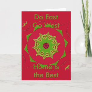 African Tribal Red & Green Mandala Card