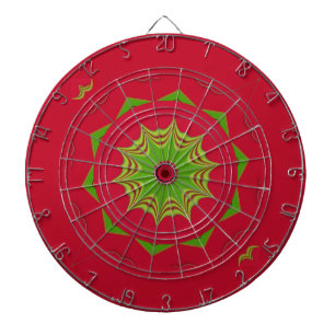 African Tribal Red & Green Mandala Dartboard