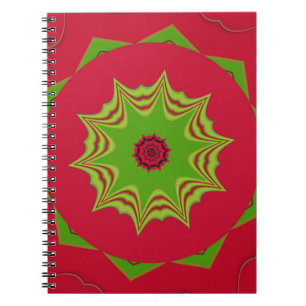 African Tribal Red & Green Mandala Notebook