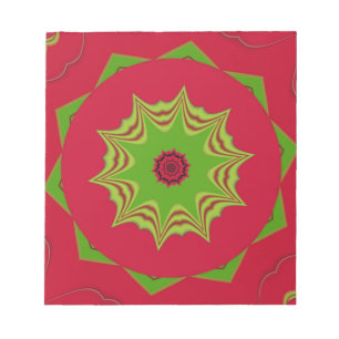 African Tribal Red & Green Mandala Notepad