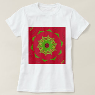 African Tribal Red & Green Mandala T-Shirt
