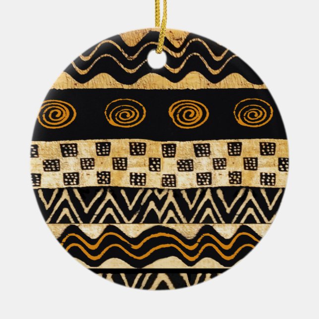 African Tribal Shaman Design Ceramic Tree Decoration (Front)
