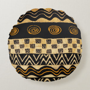 African Tribal Shaman Design Round Cushion
