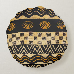 African Tribal Shaman Design Round Cushion