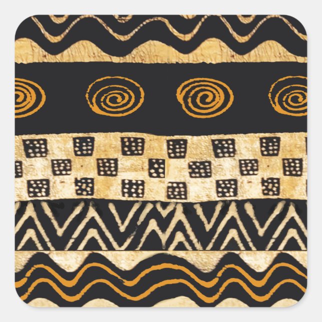 African Tribal Shaman Design Square Sticker (Front)