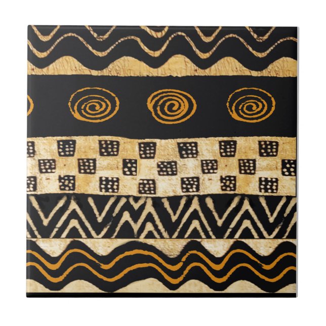 African Tribal Shaman Design Tile (Front)
