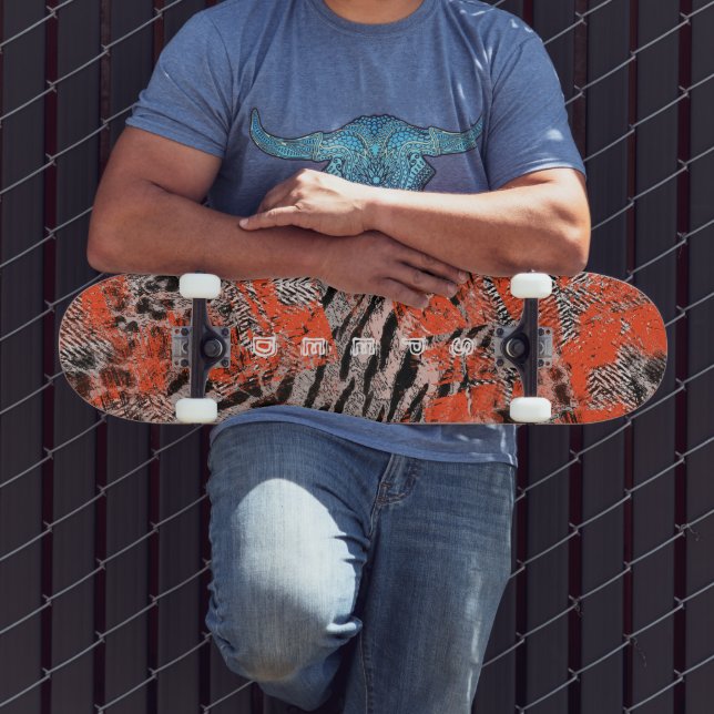 African, tribal.  skateboard (Outdoor 3)