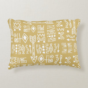 African Tribal Stripes: Bohemian Egyptian Seamless Decorative Cushion