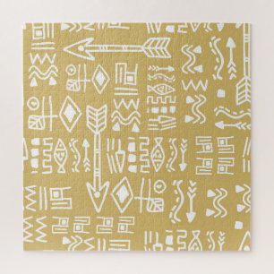 African Tribal Stripes: Bohemian Egyptian Seamless Jigsaw Puzzle