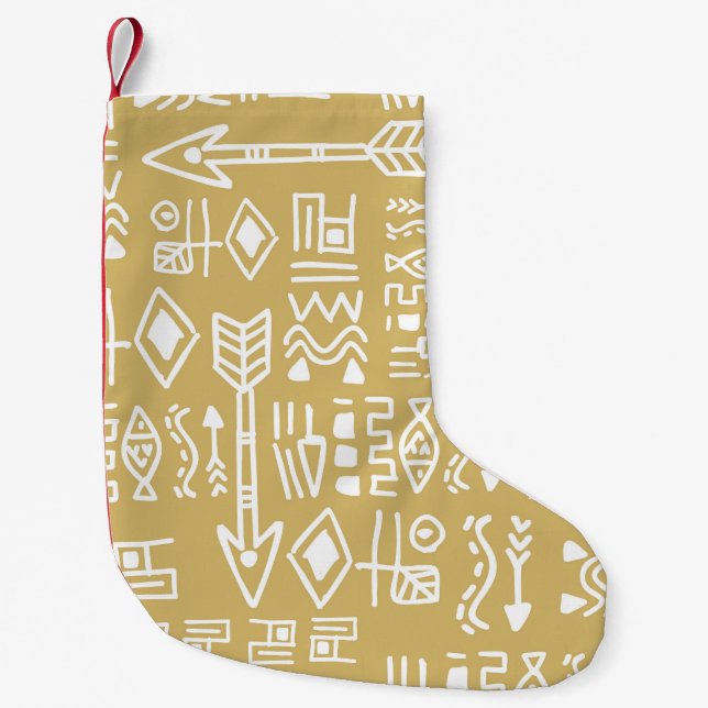 African Tribal Stripes: Bohemian Egyptian Seamless Small Christmas Stocking (Front)