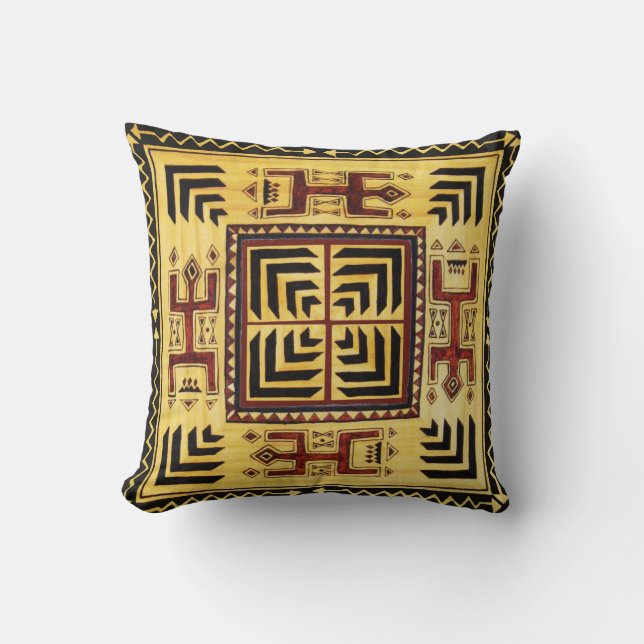 African Tribal Throw Pillow (Front)