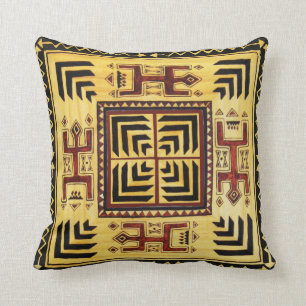 African Tribal Throw Pillow