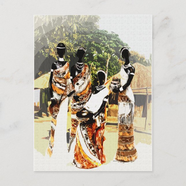 African Tribal Village Women Postcard (Front)