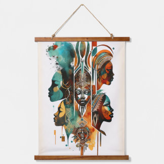 African Tribal Women Painting, Contemporary Art Hanging Tapestry