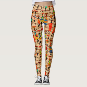 African Tribal Women Pattern Leggings