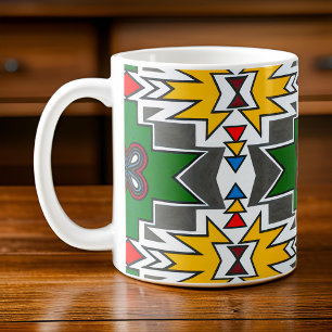 African Tribe Geometric Ndebele Traditional Art Coffee Mug