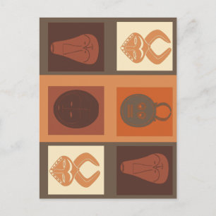 african tribe mask postcard