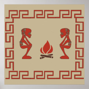 african tribe warrior ritual poster