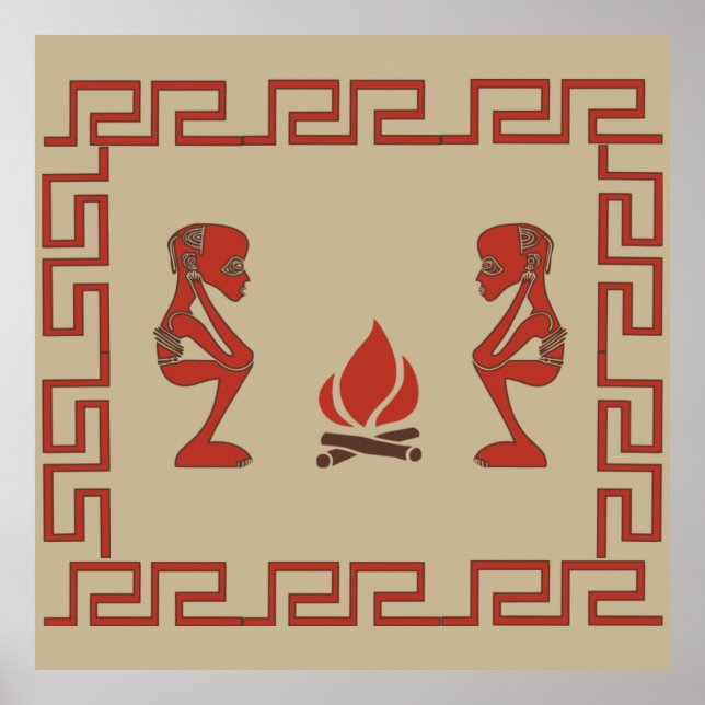 african tribe warrior ritual poster (Front)