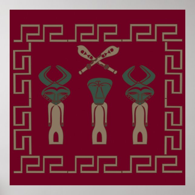 african tribe warrior ritual poster (Front)