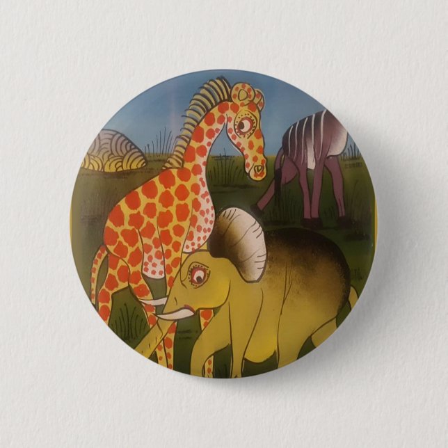 African Trio Art Print 6 Cm Round Badge (Front)