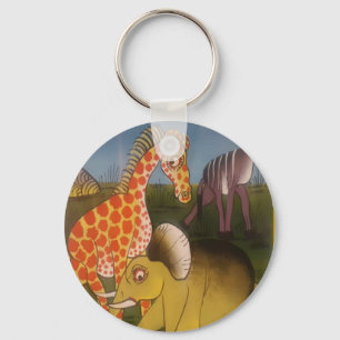 African Trio Art Print Key Ring