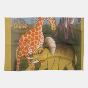 African Trio Art Print Tea Towel