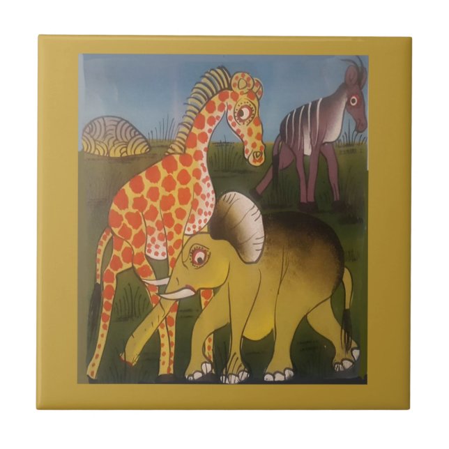 African Trio Art Print Tile (Front)
