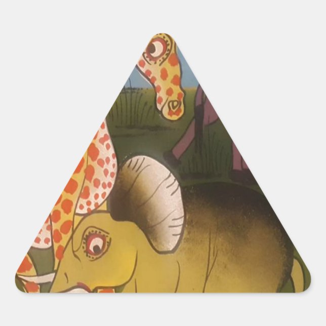 African Trio Art Print Triangle Sticker (Front)